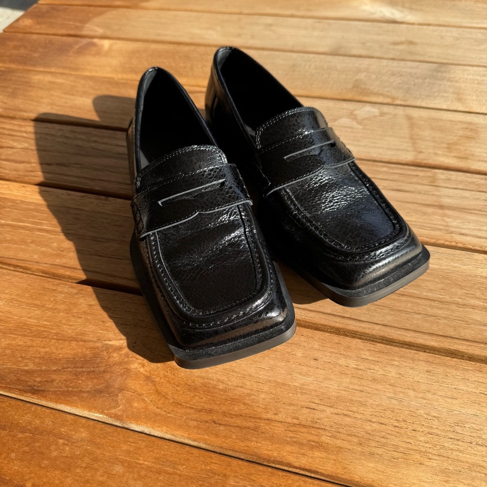 Patent Leather Square Toe Loafers (never worn)